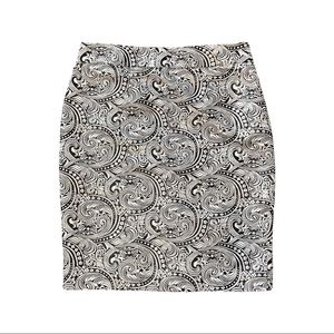 ANN TAYLOR black and light gold embroidered skirt